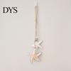 Hanging Sea Creature Display Mediterranean Nautical Wall Decor, Handcrafted Wooden Ocean Style Ornaments, Decorative Pendants with Animal Cotton Rope