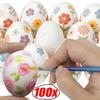 Easter Painting White Foam Eggs Handmade Painting Eggs Kids Gifts Smooth Crafting Unpainted Foam Egg Easter DIY Decorations