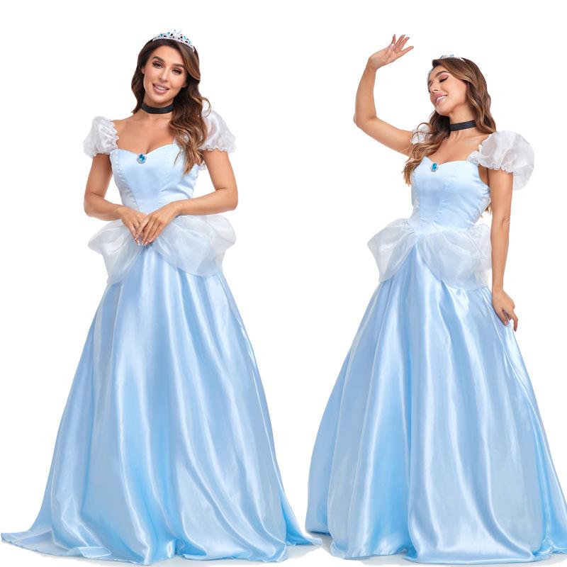 Adult Princ Cosplay Costume Long Hair Elsa Dr loween Par Performance Clothing Fairy T Princ Outfit Ladies