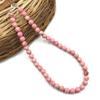 8mm Natural Pink Copper Turquoise Gemstone Round Beads Jewelry Handmade Minimalist Bead Necklace 17-20" For Gift 8BN-71