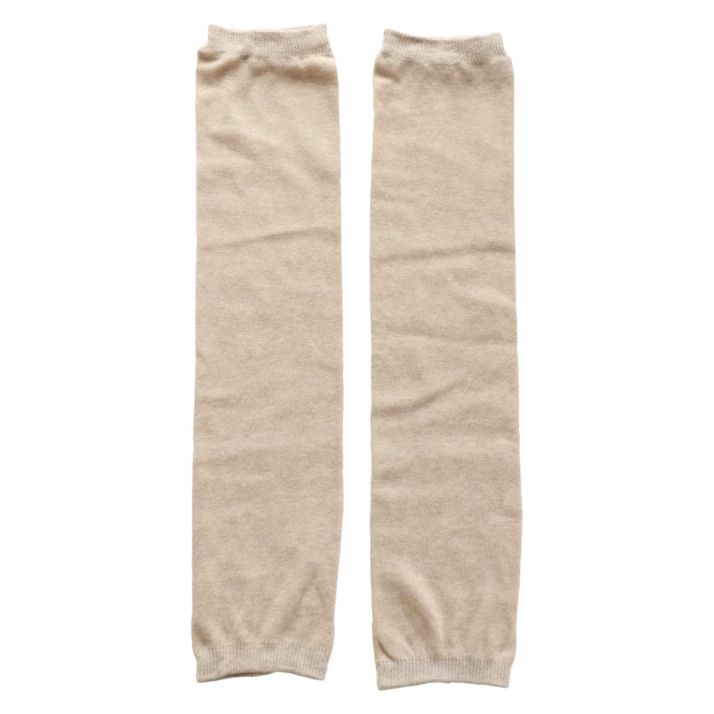 

SO6641 Long Leg Warmers with Silk Lining that Keeps You Warm Up to the Sand Color [Kinuya] Knees,