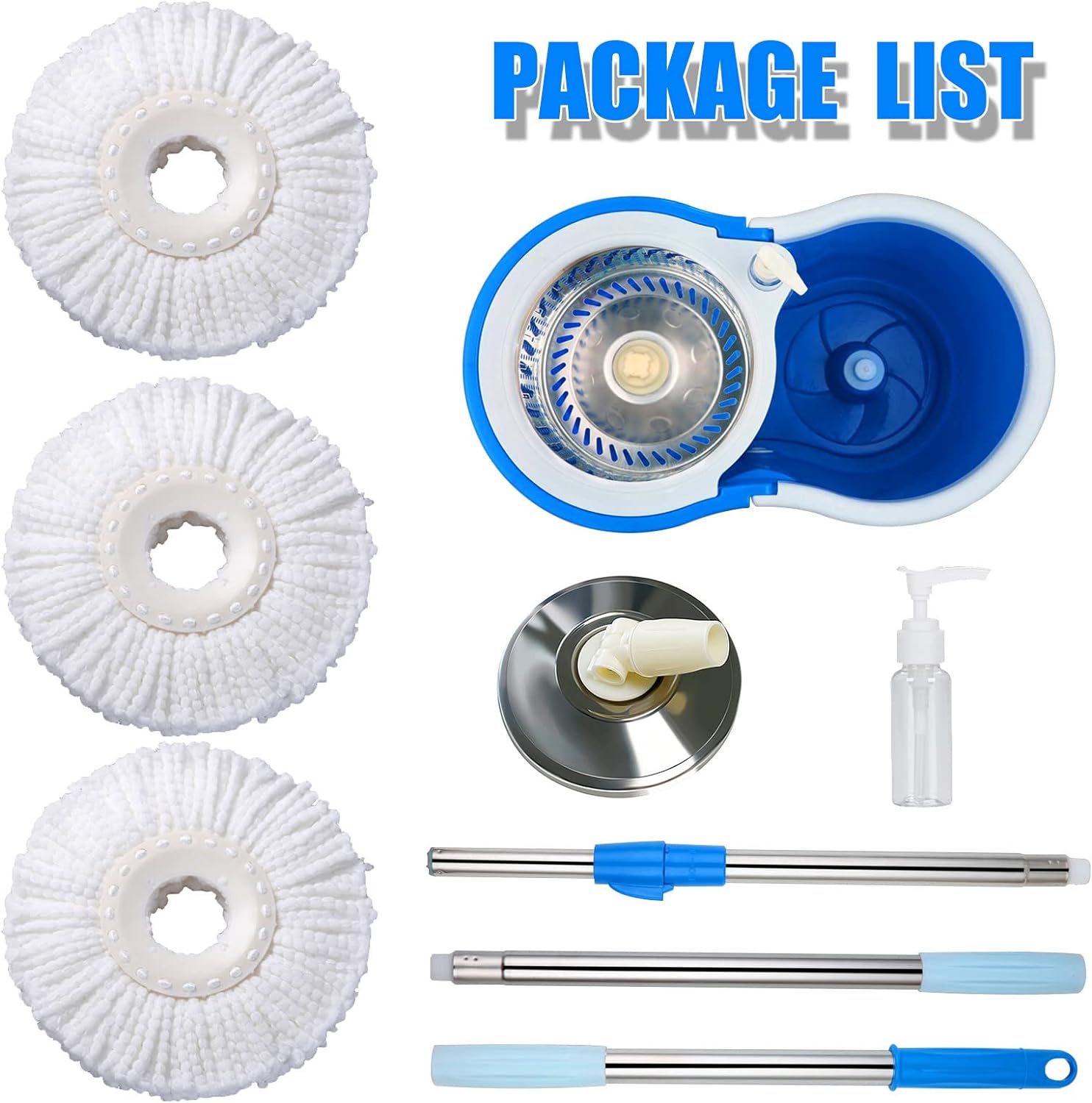 

Система Spin Mop Bucket с набором отжима Magic Round Mops, бытовые инструменты для уборки пола, вращающиеся на 360° швабры с выдвижной ручкой