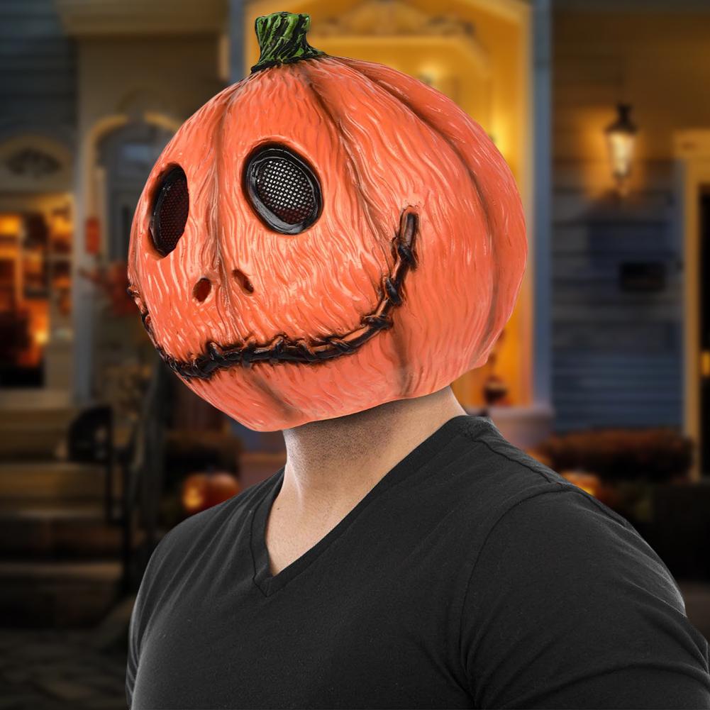 Halloween Scary Pumpkin Mask Latex Creepy Full Face Headgear Scary Halloween Costume Party Cosplay Props Cosplay Accessories