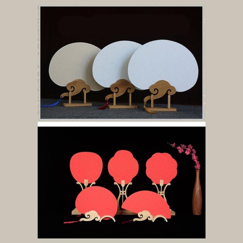 Blank Rice Paper Fan Round Fan Paper Hand Fan Wedding Fan Decorative Painting Fan Blank Fan Kids