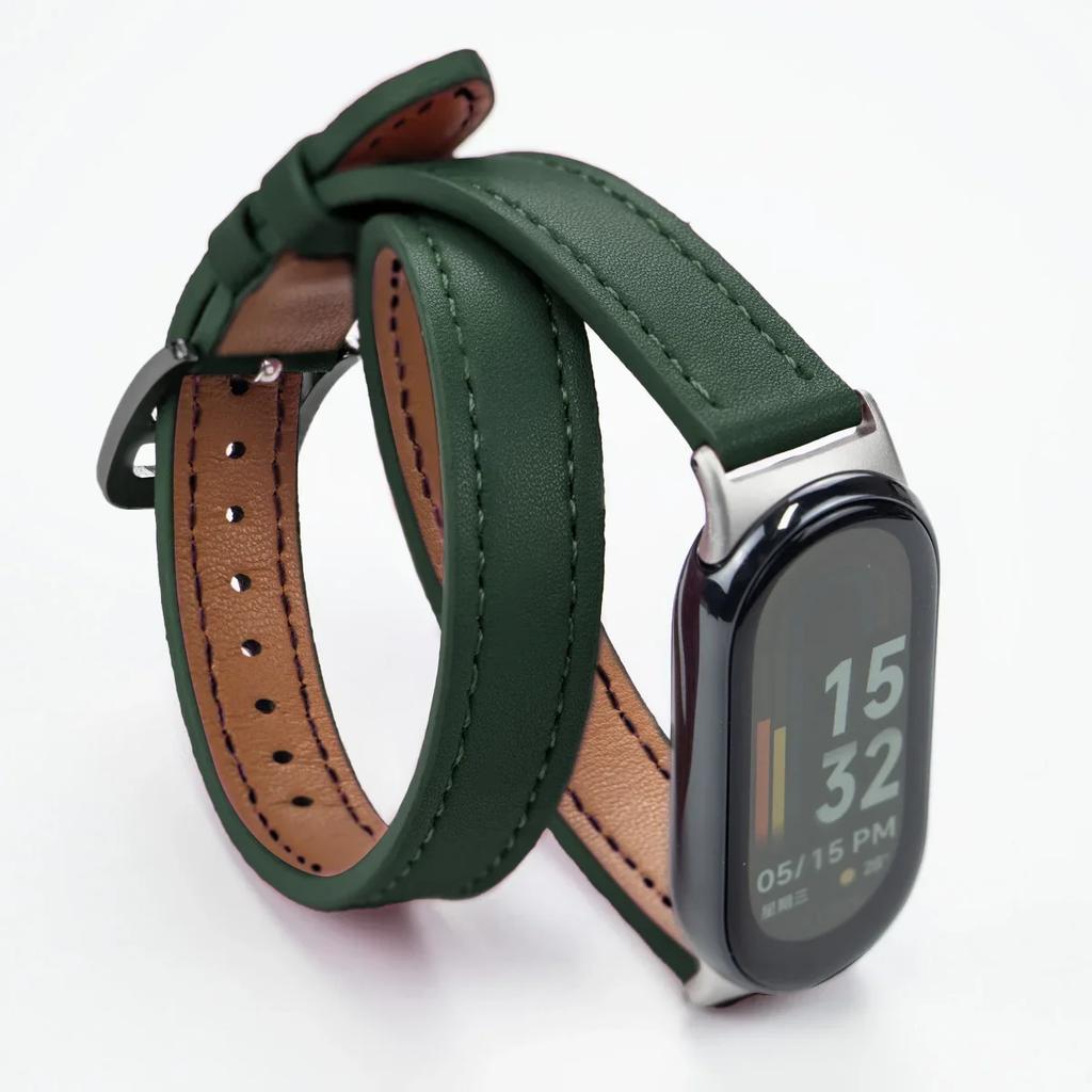 For Mi Band 8 Strap Leather band For Xiaomi Mi Band 9 Wrist Strap Correa Watch Replacement Miband 9 NFC Sports Bracelet Pulseira