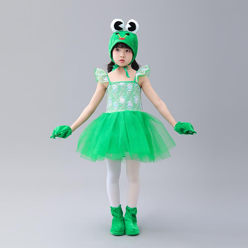 Children s Little Green Frog Dance Costume - Tadpoles Looking for Mom Performance Outfit 100 cm