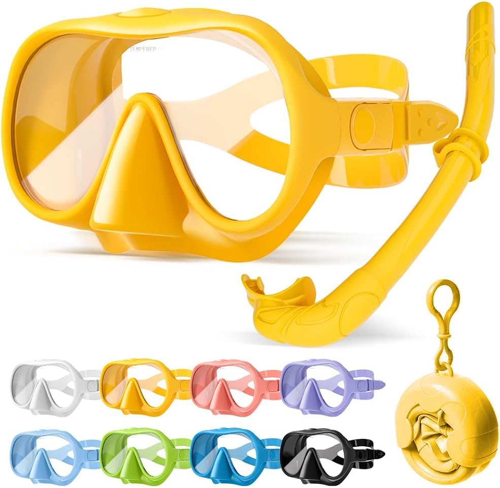 

HEARTST Трубка для снорклинга Трубка Макарон Дайвинг Сверхширокое поле обзора для снорклинга Закаленная трубка Герметичная Дыхание Дайвинг Подводное плавание Акваланг Регулируемая Легко надевать и снимать