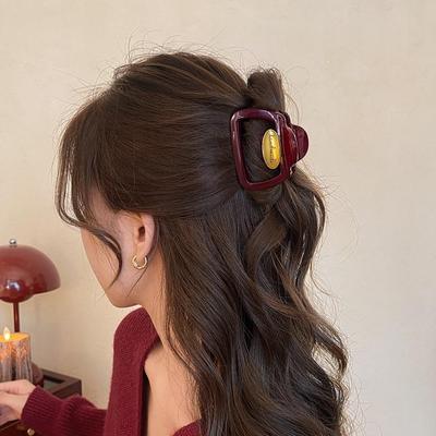 High-End Retro Rote Hai-Haarklammer - Herbst/Winter 2024 Pferdeschwanz-Accessoire