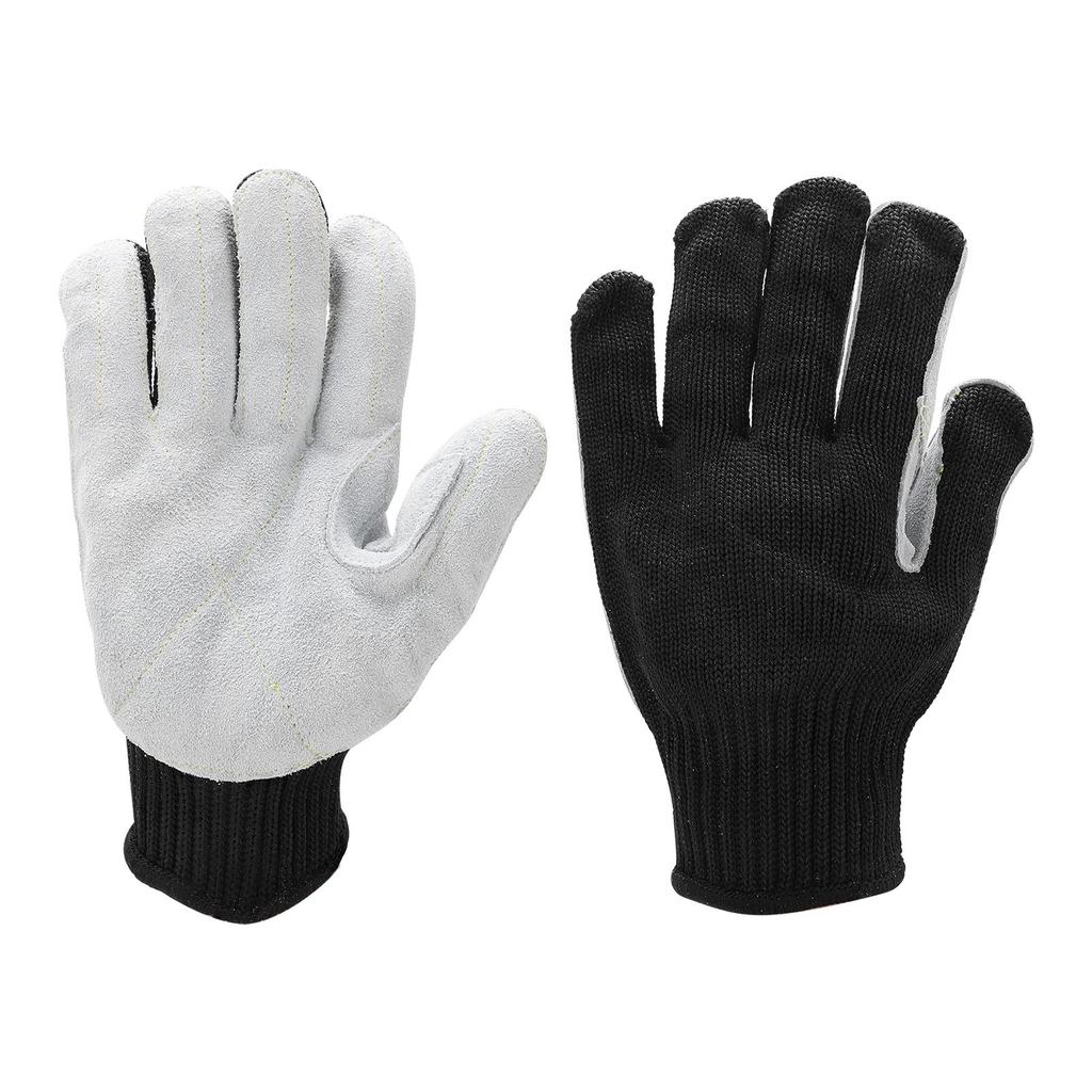 Pair Protective Gloves Grade 5 AntiCutting Polyethylene Fiber Leather for Workshop Security