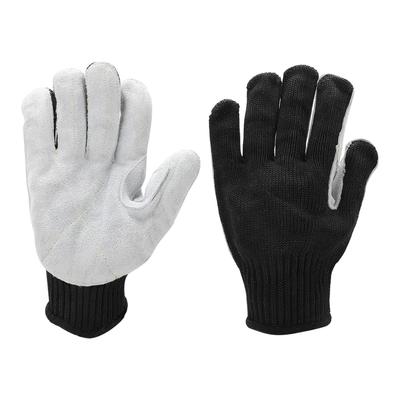 Paar Schutzhandschuhe Stufe 5 Schnittschutz Polyethylenfaser Leder für Werkstattsicherheit