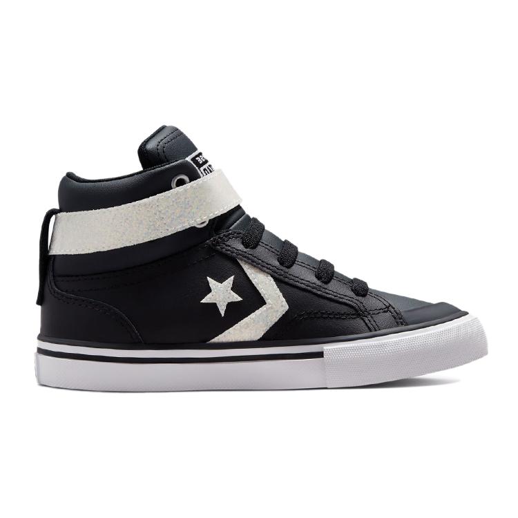 Converse Pro Blaze Strap Abrasion Resistant Abrasion Resistant High Top Kids' Skateboarding Shoes Black White 672128C