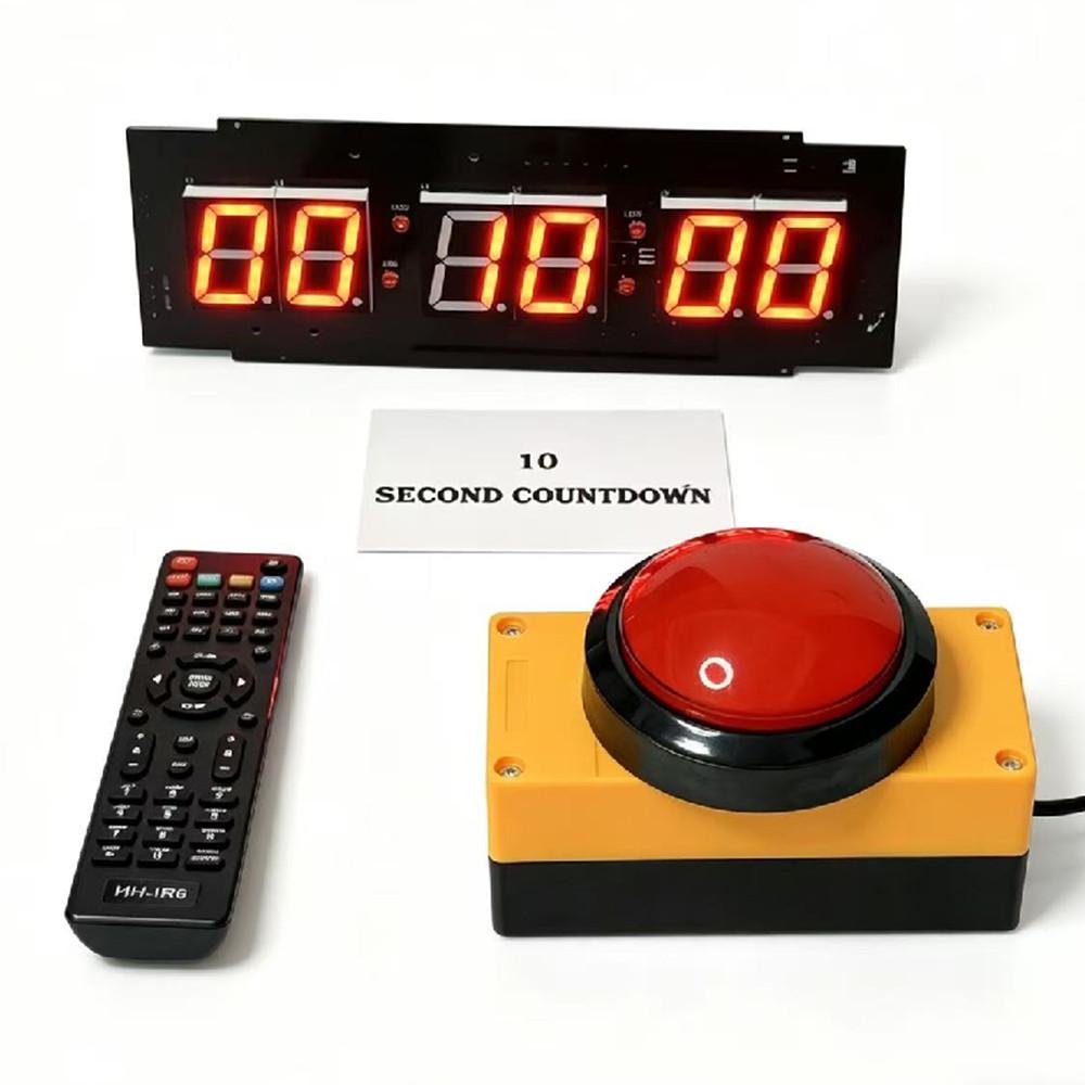 1.5-inch 26cm LED Countdown Stopwatch Clock with Button Wireless Remote Control, Store Game Promotion Challenge 10 Second Timer