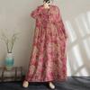 Long Sleeve Plus Size Cotton Vintage Floral New In Dresses for Women Casual Loose Spring Autumn Dress