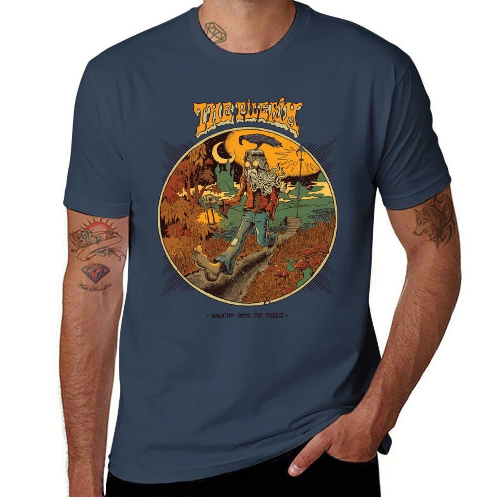 The Pilgrim Walking Into The Forest Tshirt Soft Antishrink Cotton Tee S