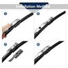 3 Pcs Vehicle Front Rear Windscreen Wiper Blades Set for Mazda 2 DE 2007-2014