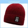 Solid Knitted Color Hat Letter Printing Beanie Caps Windproof Gifts Fashion