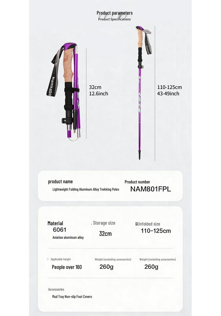 YituNamkabaw Ultra-light Foldable Aluminum Trekking Poles