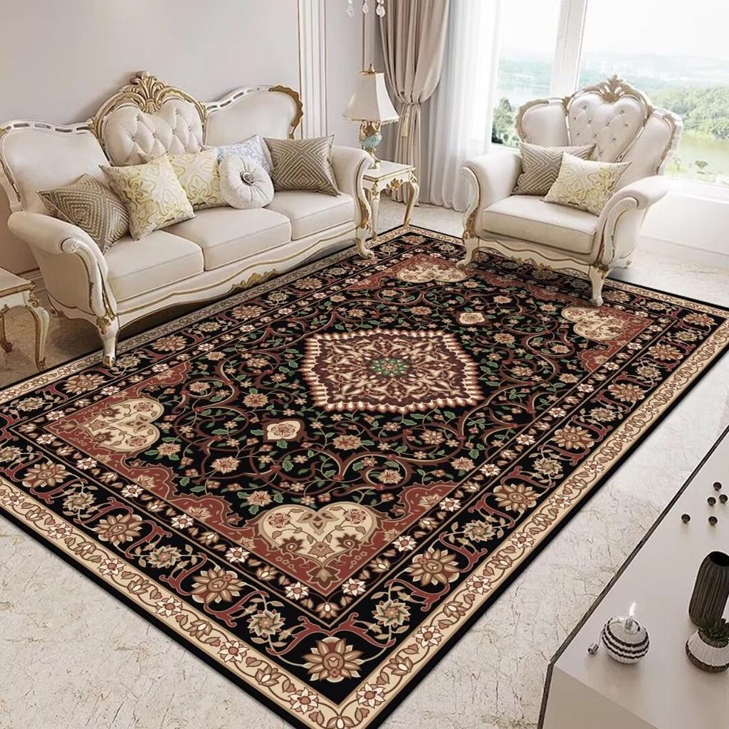Persian Living Room Carpet Ethnic Style Bedroom Bedside Carpet Retro Home Anti Slip Wear-resistant Pad