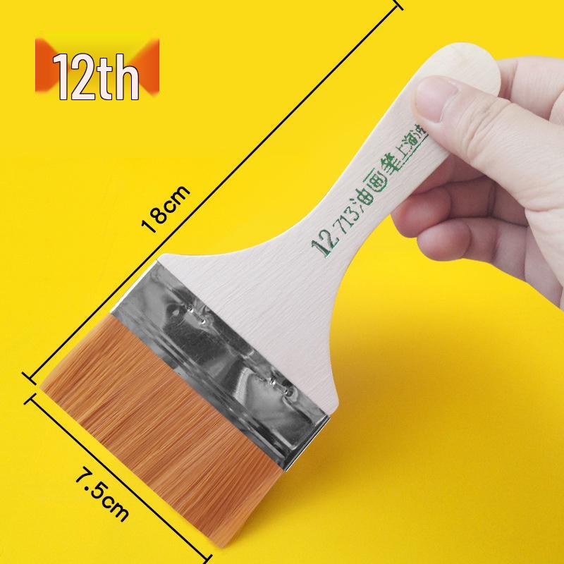 Nylon Bristle Short Handle Brush for Oil & Acrylic Painting - 12 Models for Hand-Painted Walls and Large Areas