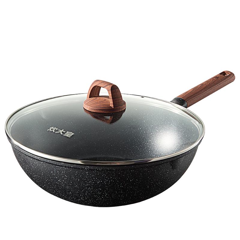 COOKER KING Maifan Stone Non-stick Flat Bottom Wok