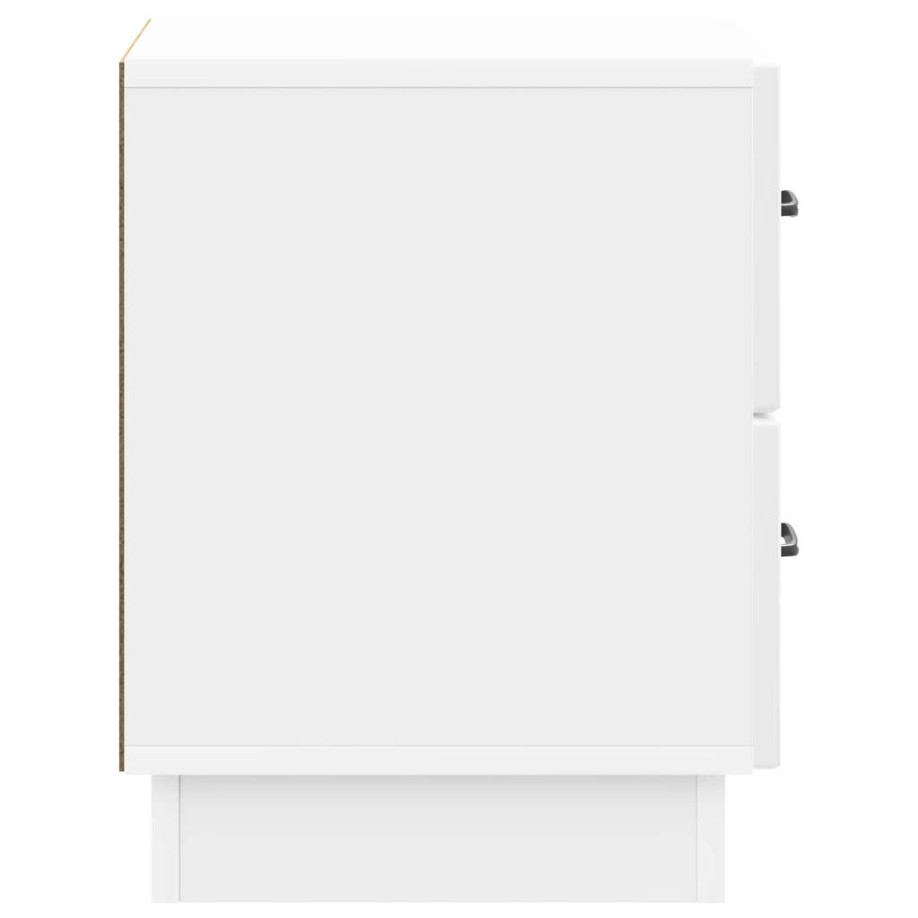Nightstand Set of 2 High Gloss White 43 x 34.5 x 44.5 cm
