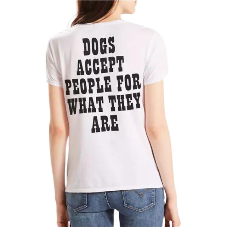 T-shirt Levis à col rond et manches courtes slim fit à imprimé dessin animé pour femme, hauts blancs 17369-0337