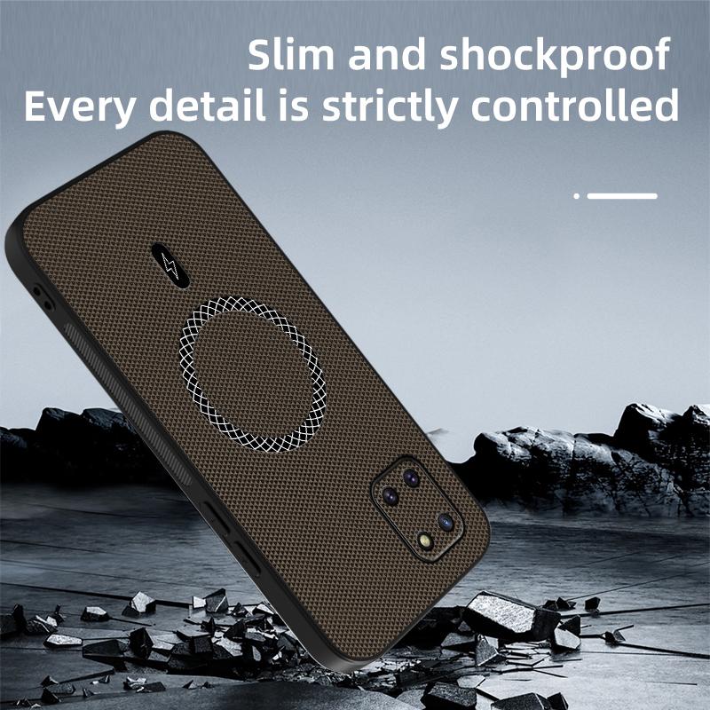 3D Leather Texture Wireless Charging ShockProof Magnetic Case For Samsung Galaxy Note 10 Lite Note10Lite Phone Cover