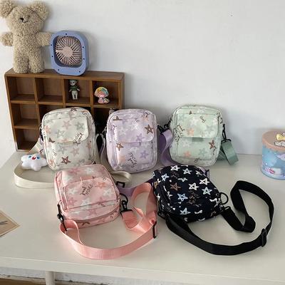 Bonito Impresso Estrela Pentagonal Estudante Mulheres Bolsas de Ombro Bolsa de Celular Bolsa Crossbody para Mulheres Mãe Crianças Bolsas
