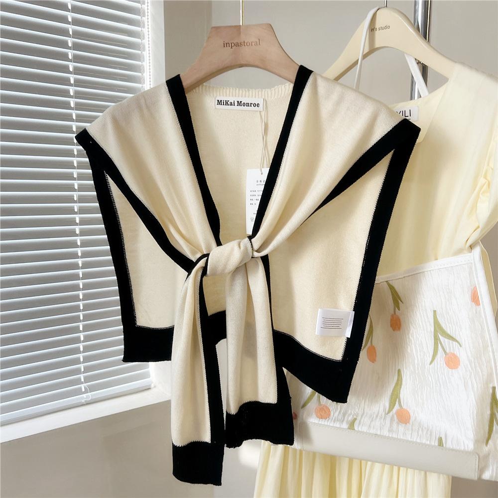 Новый шарф на плечо шаль женский поддельный воротник защита плеч шарф кондиционируемая комната камзол украшение в паре с узлом защиты шеи 46*102cm