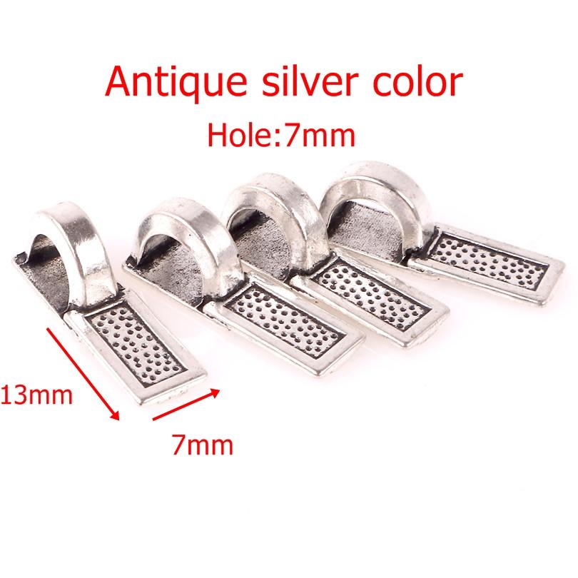 50PCS Tibetan Style Alloy Glue on Flat Pad Bails Water drops Rectangle Shape Pendants Charms Connector Hanger for Jewelry Making