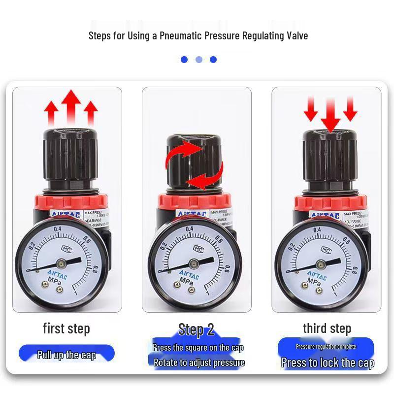 Industrial Air Compressor Adapter with Pressure Reducing Valve & Oil-Water Separator for Airbrush K3