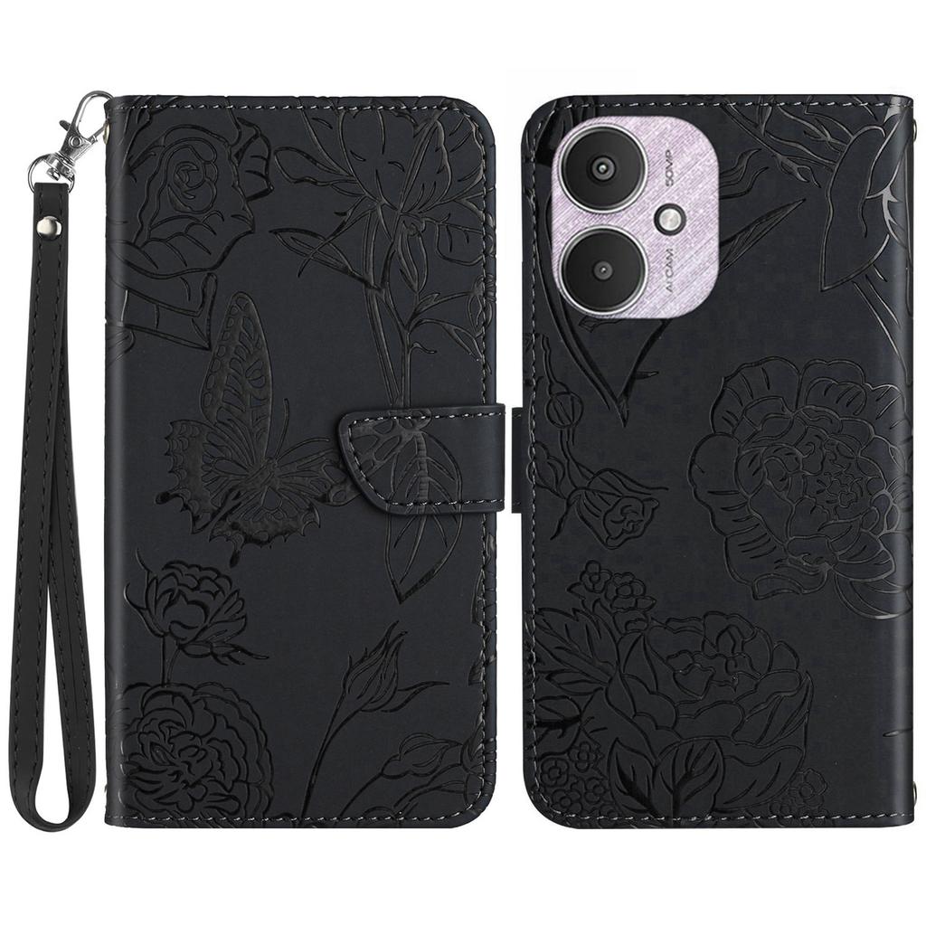 HT03 For Xiaomi Redmi 13C 4G/5G/13R 5G/Poco M6 5G/Poco C65 4G Wallet Leather Case with Hand Strap