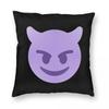Purple Devil Square Pillowcase Polyester Linen Velvet Pattern Zip Decor Room Cushion Cover Wholesale