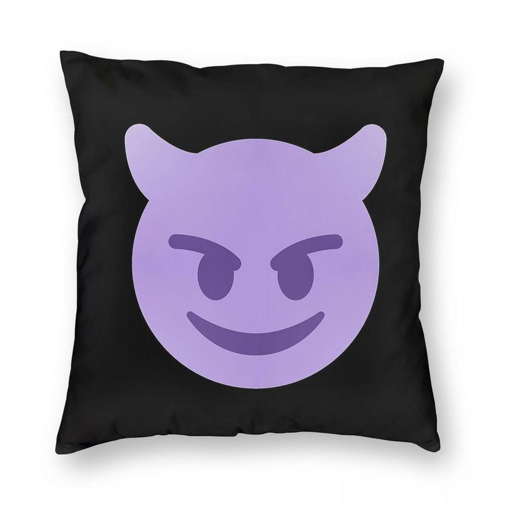 Purple Devil Square Pillowcase Polyester Linen Velvet Pattern Zip Decor Room Cushion Cover Wholesale