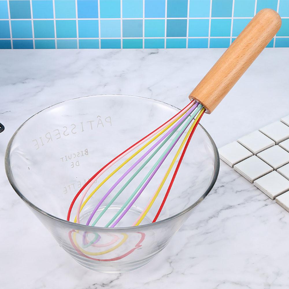 Silicone World Silicone Egg Beater Manual Whisk Cream Mixer Stirring Mixing Whisking Balloon Coil Style Egg Tools Baking Gadget