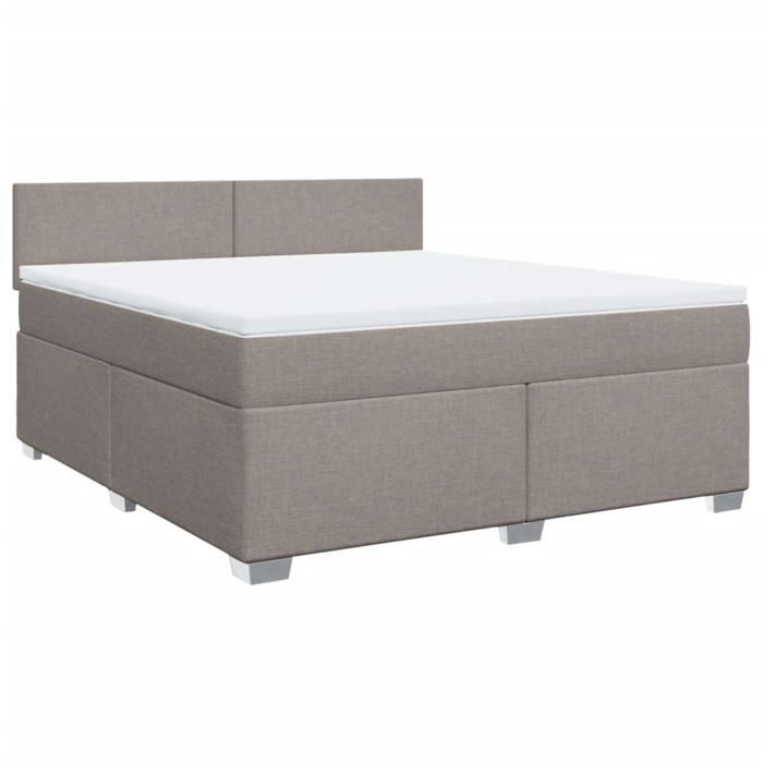 Maison Exclusive - Sommier à lattes de lit avec matelas Taupe 180x200 cm Tissu