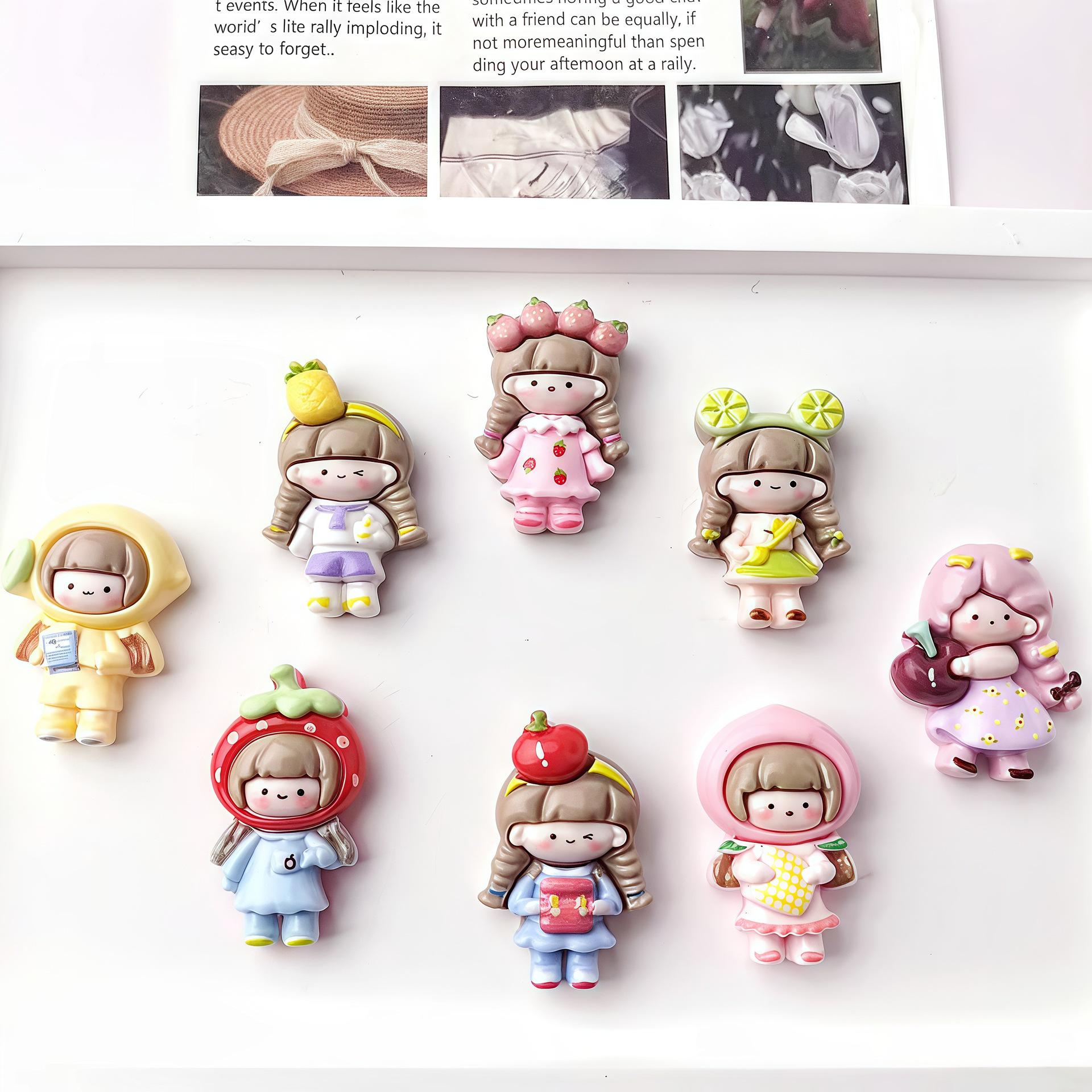 Cute Cartoon Fruit Girl Shoe Buckles & Hair Clips - Resin DIY Accessories Small Card