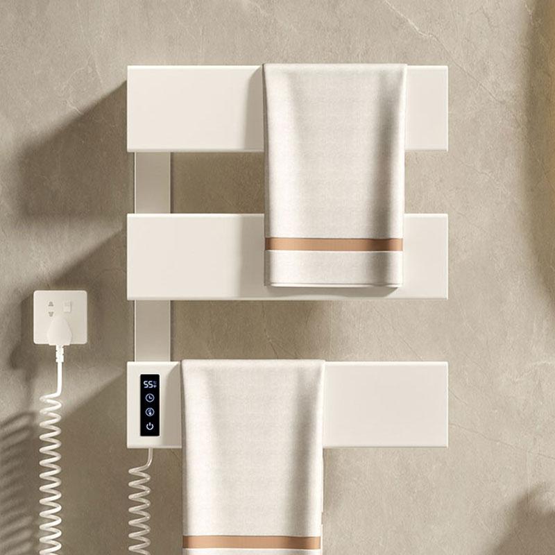 towel bar Gun ash space aluminum electric towel rack bathroom intelligent constant temperature timed drying towel bar