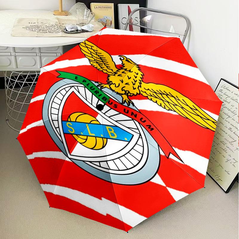 1PC Benfica Football Club Printed Umbrella Folding umbrella, automatic umbrella 8-Frame for Travel, camping Fan gifts Christmas Gifts