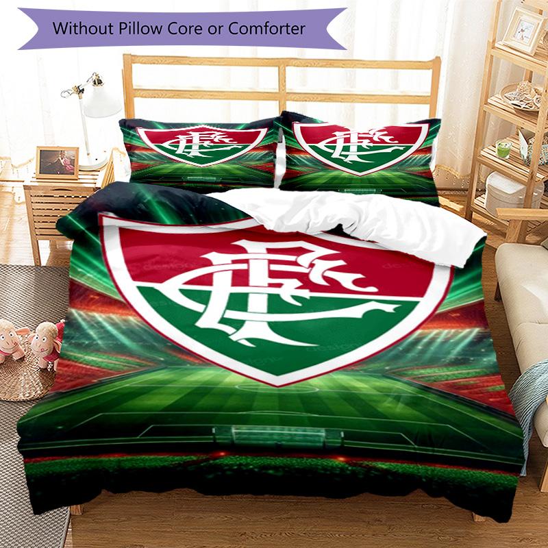 Flumi-nense Football Crest Printed Pattern Duvet Cover Set – includes 1 duvet cover and 2 matching pillowcases Bedroom decor Christmas gifts