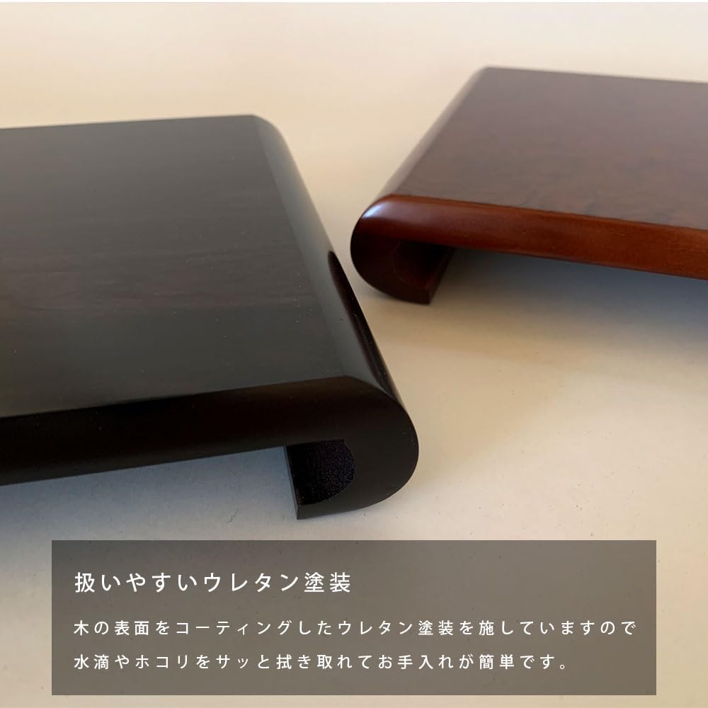 Yamaga Lacquerware Shop Wooden Flower Stand, Chestnut Stand (Ebony-like finish, No. 12, 36cm)