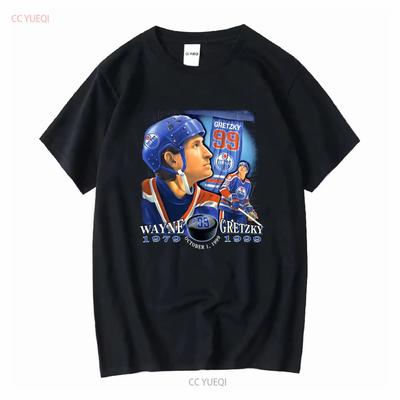 Wayne Gretzky Hockey Legend T Shirt Size S To 4XL Black Men U1197 Vintage Washed Soft Stylish Casual Homme Stretched
