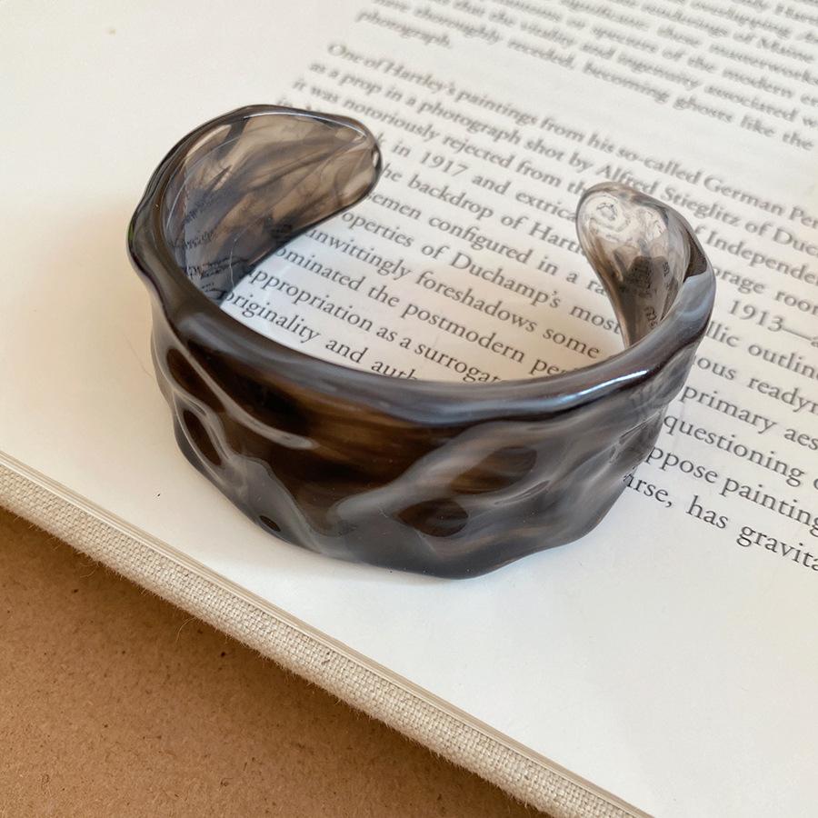 Europejski i Amerykański Akrylowy Geometryczny Okrągły Bransoletka - Luksusowa Wysokiej Klasy Przesadzona Biżuteria Ręczna