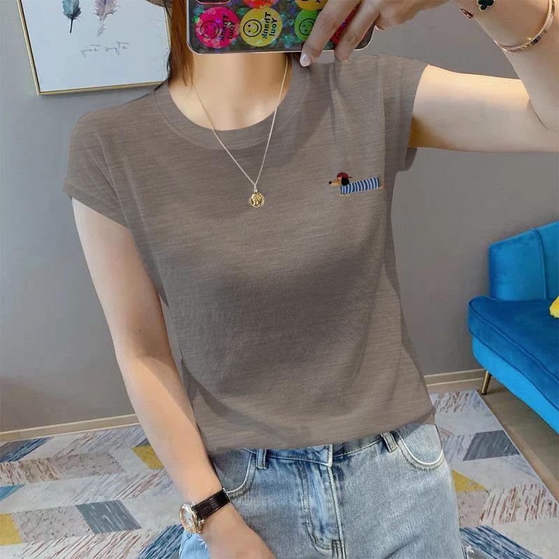 Women's Bamboo Cotton Ruffle-Sleeve T-Shirt - Summer 2025 Round Neck Breathable Top