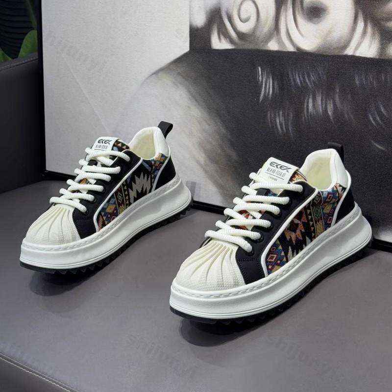 Fashion Mixed Colors Men Casual Shoes 2025 Autumn New Sneakers Pu Leather Anti Slip Outdoor Comfortable Lace Up Platform Running Shoes