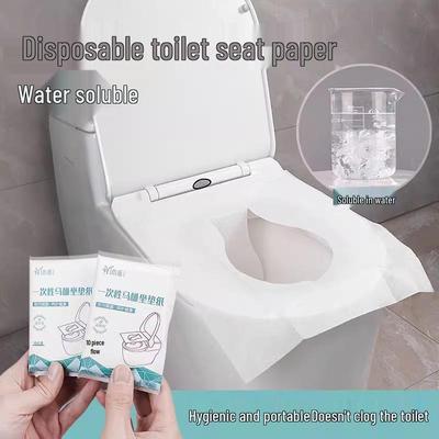 Couvre-siège de toilette jetable soluble dans l'eau, couverture intégrale anti-salissure pour voyage de maternité