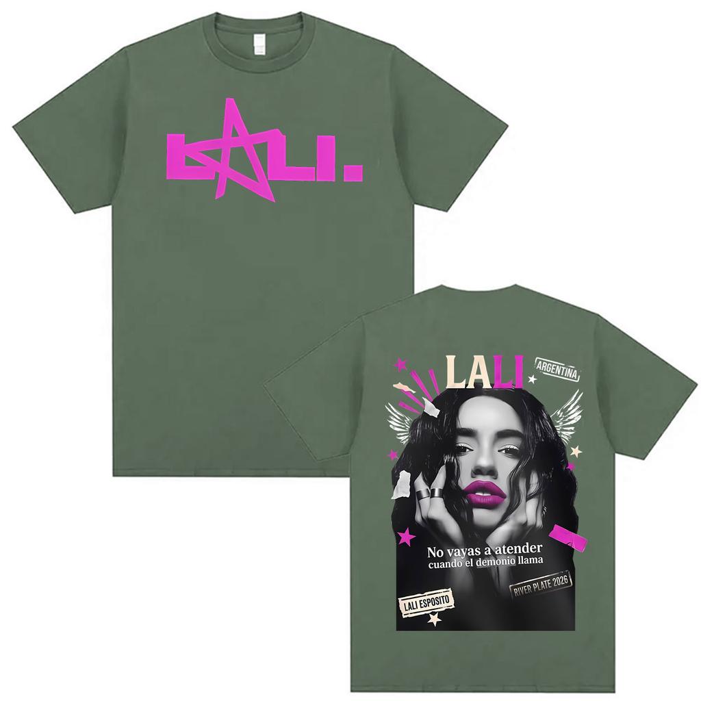 Singer Lali Esposito LA QUE LE GANA AL TIEMPO 2026 Tour Print T Shirt Unisex Women Hip Hop Punk T Shirts Casual 100 Cotton T Shirt