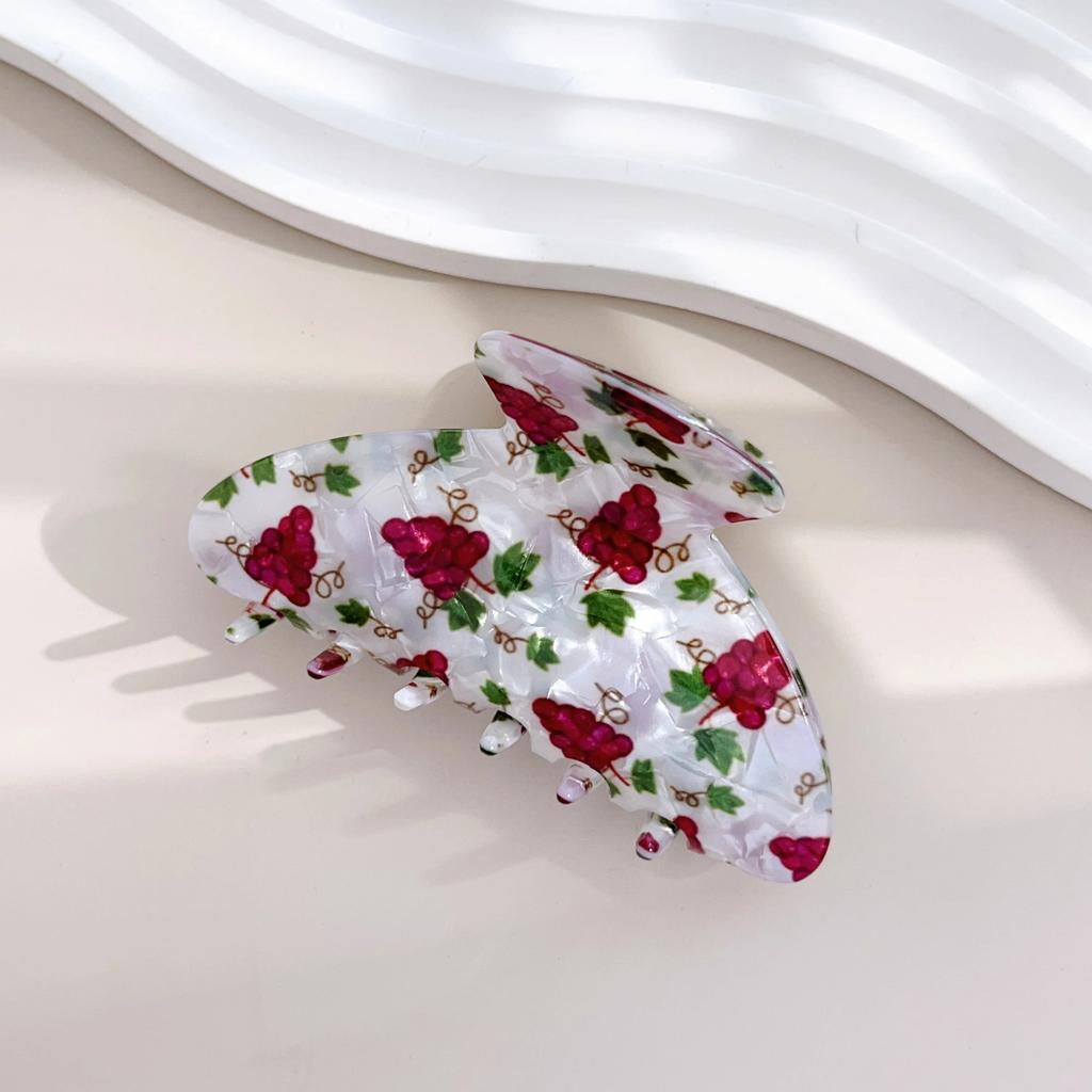 Acrylic Hair Claw Clips for Women And Girls Flower Fruits Design Thick Thin Hair Styling Accessories Sweat Catch Hairgrip