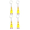Set of 4 Screaming Surprise Chicken Keychains Miniature Stress Reliever Keyrings Perfect for Cell Phones and Bags - -