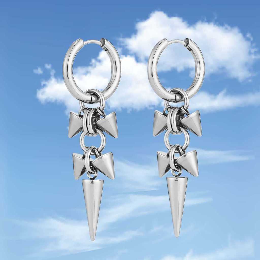 Fashion Stainless Steel Ear Jewelry With Conical Shape And Electroplating For Female Fashionistas